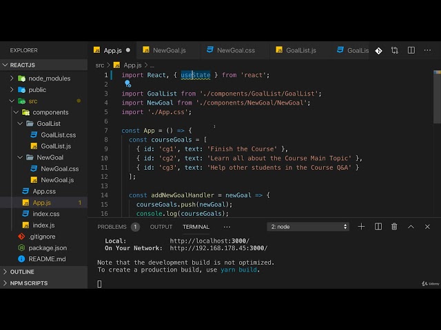 react js beginner course. Class 11. Working with State