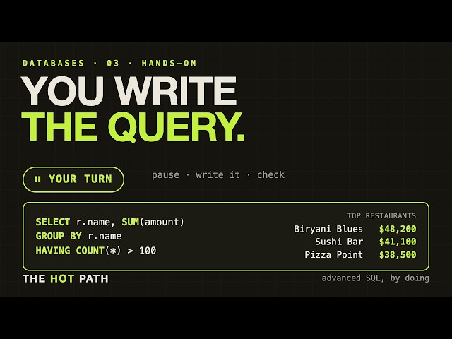 Advanced SQL, Hands-On: Write Real Analytics Queries