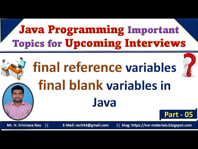 final reference variables & final blank variables in Java || final keyword role in Java || Java