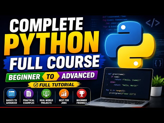 Complete Python Full Course | Beginner to Advanced | Full Tutorial