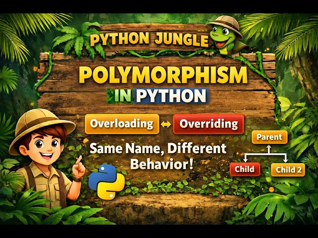 Polymorphism in Python 🔥 | Method Overloading & Overriding Explained | OOPs | Python Jungle 🌴