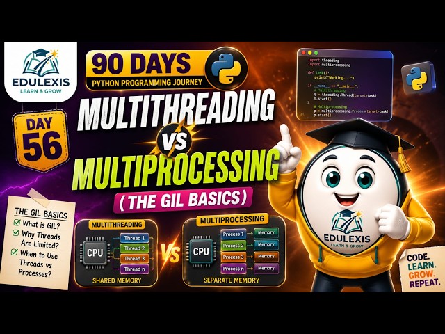 Day 56 :  Python Multithreading vs Multiprocessing (The GIL Basics) | Edulexis |