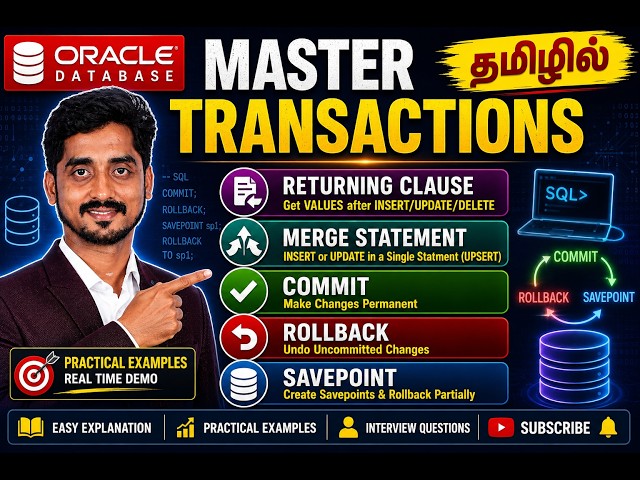 Master Oracle Transactions in Tamil | RETURNING, MERGE, COMMIT, ROLLBACK & SAVEPOINT