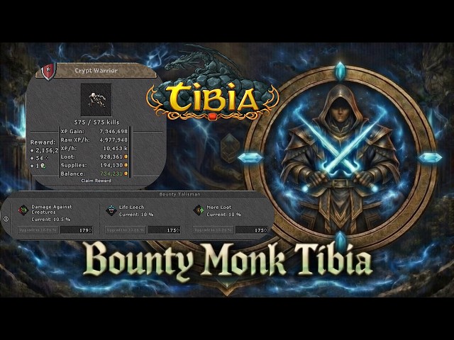 BOUNTY TASK - CRYPT WARRIOR - 7.3KK EXP / 730K+ PROFIT - 40 MIN - 560 MONK SOLO