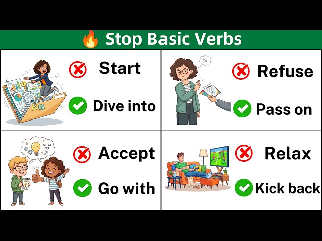 Stop Using Basic Verbs! Use These Phrasal Verbs | Improve English Vocabulary