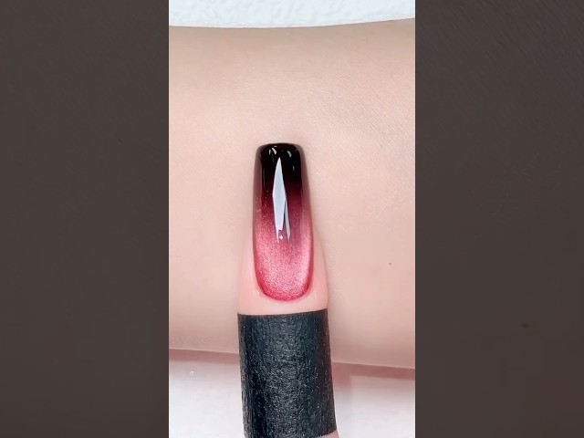 Easy Ombre Cat Eye Nail Tutorial🖤Black & Red Never Go Wrong ❤Do you agree?