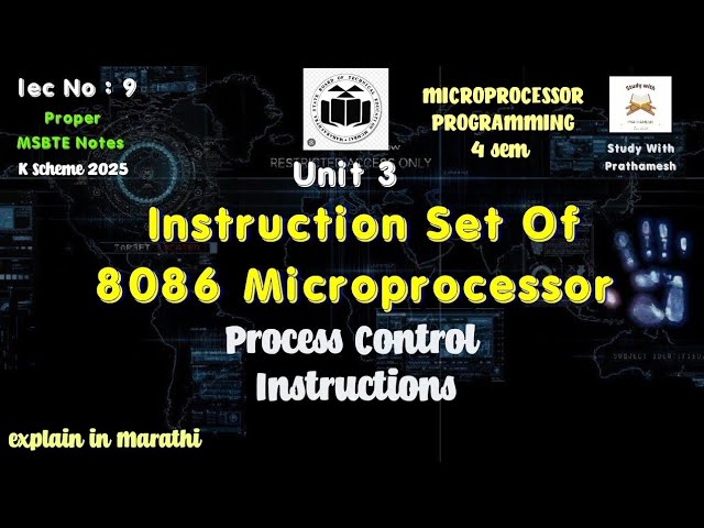 PROCESS CONTROL INSTRUCTIONS | INSTRUCTION SET OF 8086 | MSBTE K SCHEME 3 UNIT 