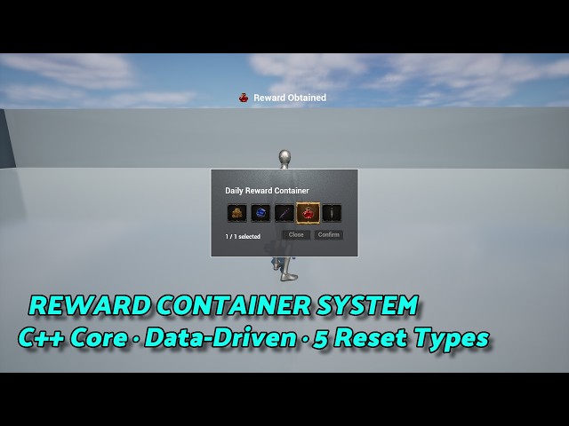 Reward Container System — C++ Data-Driven Reward Plugin (UE5)