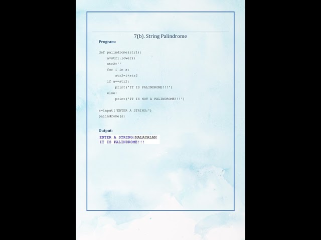Check String Palindrome Using Python || GE3171 Python Programming Lab #shorts #python