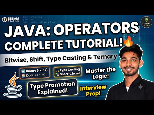 🔥 Java Operators Complete Tutorial | Bitwise, Shift, Type Casting & Ternary Operator | By Sudhir Sir