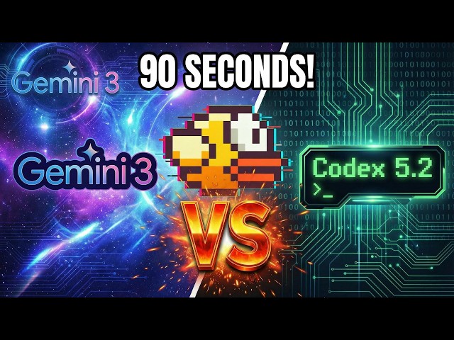 Gemini 3 vs Codex 5.2: Flappy Bird in 90 Seconds! ⏱️🐦