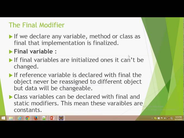 Core java Basic Concepts - final keyword