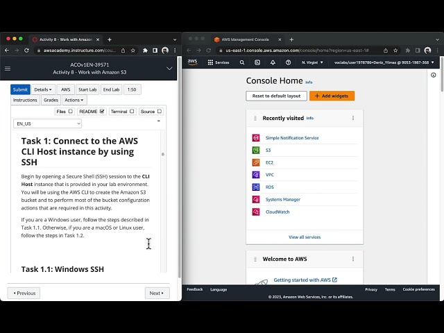 AWS Academy Cloud Operations (SysOps) Module 8: Activity 8 - Work with Amazon S3