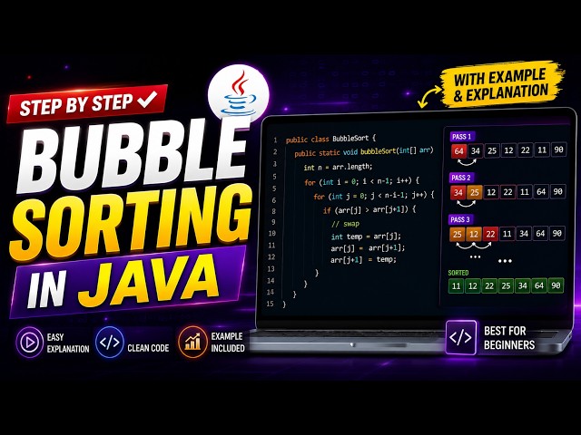 Bubble Sorting in Java for Beginners | Easy Code Tutorial #java #developer