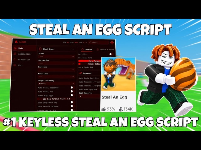 Steal An Egg Script *NOKEY* - STEAL EGGS, AUTO TREADMILL, ANTI HIT & MORE | PASTEBIN (MOBILE & PC)
