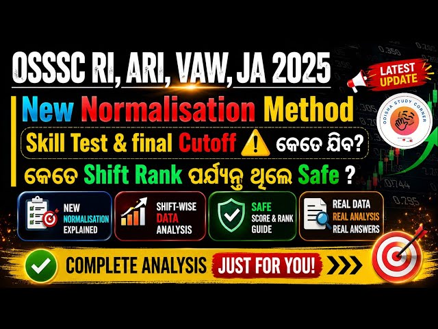 OSSSC RI 2025 New Normalisation & Expected Final Cutoff | Shift Rank/Percentile Based Selection #Ri
