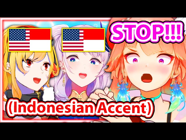 Kiara LOSES IT When Kaela and Reine Starts Speaking English with Indonesian Accent 【Hololive】