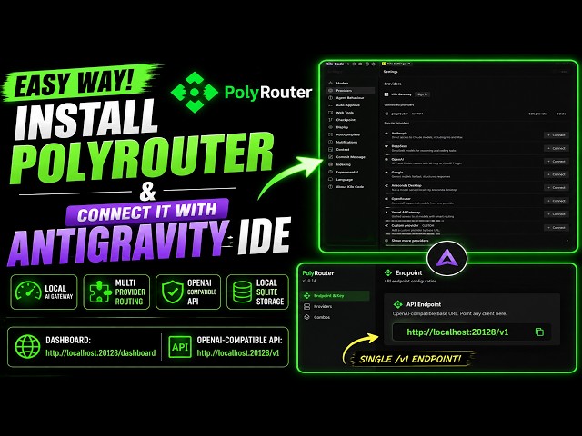 Easy Way to Install Polyrouter & Connect It with Antigravity IDE | Step-by-Step AI Coding Setup