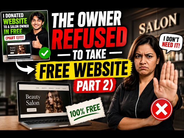 The owner refused to take the free website!!!!!!!!!#coding#web developer#youtube video#pixel&python