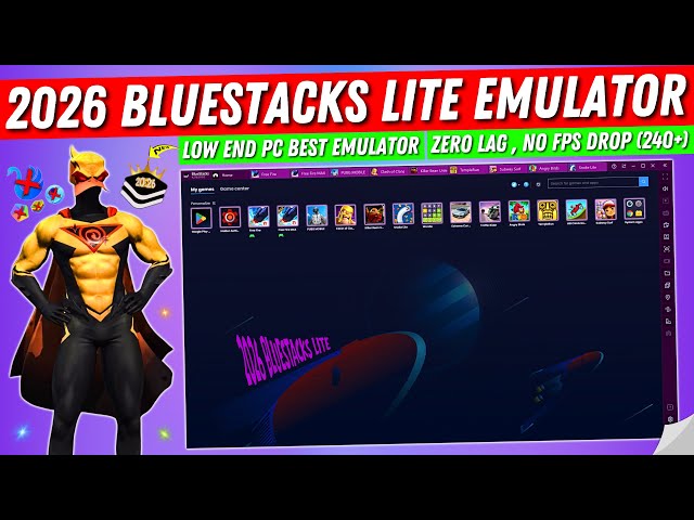 2026 New BlueStacks Lite For Free Fire On Low End PC | Lite BlueStacks Best Android Emulator For PC