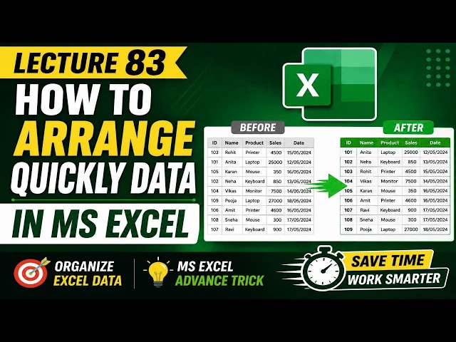 How to Sort Data in Excel Easily | MS Excel Sorting Tutorial | English
