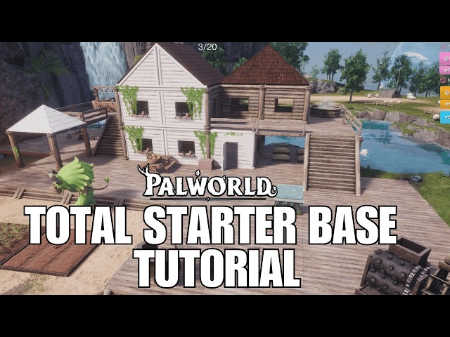 Palworld 1.0 TOTAL STARTER BASE TUTORIAL! Version 2 Easy Build LEVEL 1+