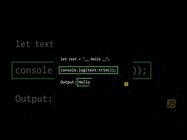 JavaScript trim() method explained in 20 seconds!#shorts #viral #coding #programming #codingblog