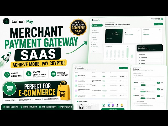 Build & Deploy a Crypto Merchant Payment Gateway SaaS | Next.js, Stablecoin, Admin Dashboard