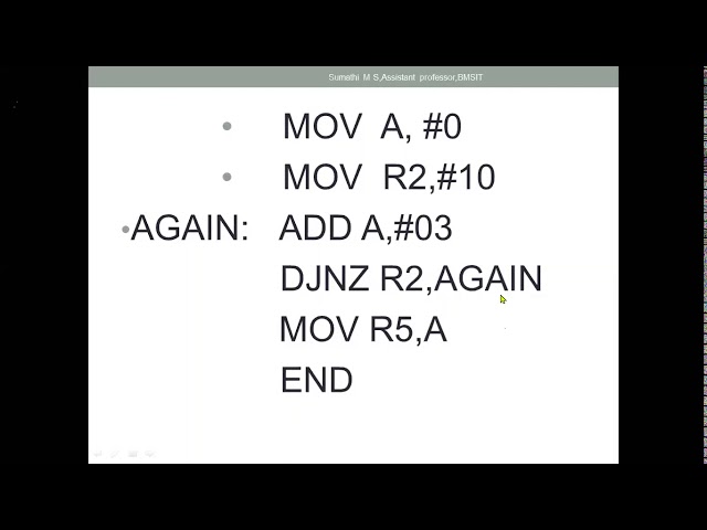 8051 microcontroller loop concepts  presented by PROF SUMATHI M S