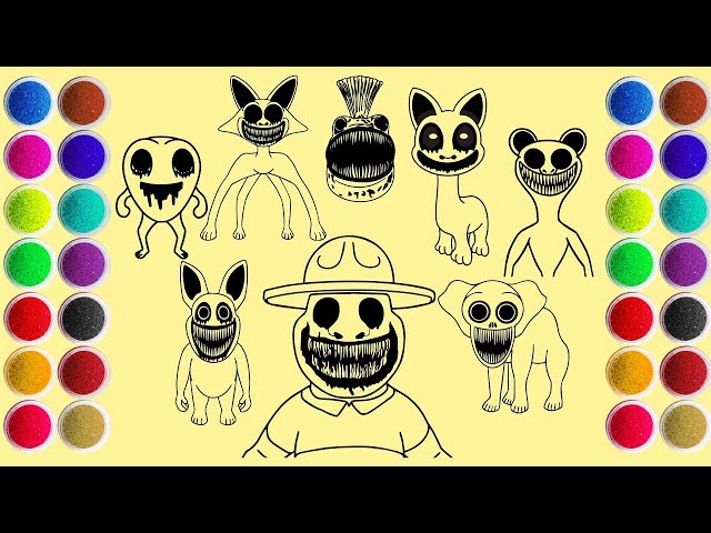 Drawing and Coloring Zoonomaly Monsters - Sand Painting