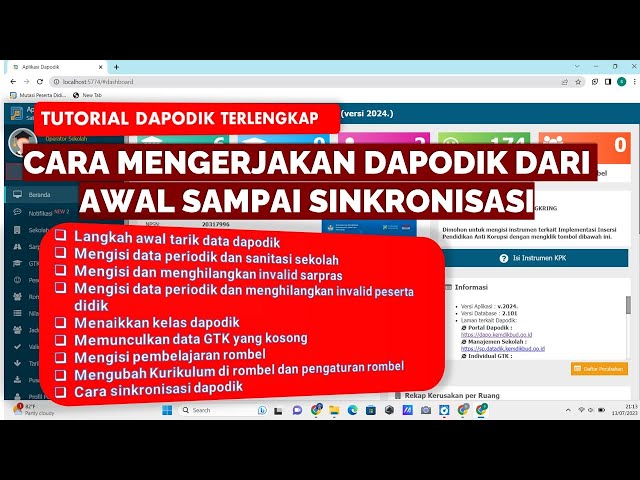 COMPLETE HOW TO WORK ON DAPODIK 2024 FROM THE BEGINNING UNTIL SYNCHRONIZATION