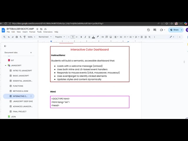 Building Interactive Web Content with JavaScript | DevByte ByteBuilder Bootcamp