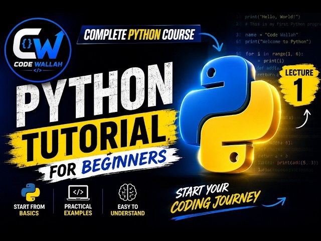 Python Tutorial for Beginners | Lecture 1 | Complete Python Course in English 2026   #python #viral 