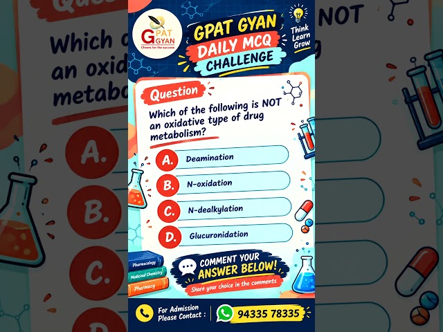 Can You Solve This MCQ? 🧪 GPAT Challenge  @GPATGYANOFFICIAL    #Shorts