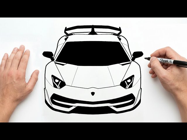 How to Draw a Lamborghini Aventador Step-by-Step | Easy Car Drawing Tutorial