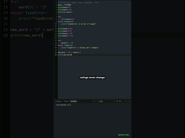 Python counts from ZERO: index, slice, reverse #shorts | Lesson 46