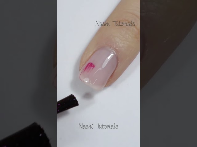 Pink Dry Brush and Dot Abstract Nail Art Tutorial #shorts