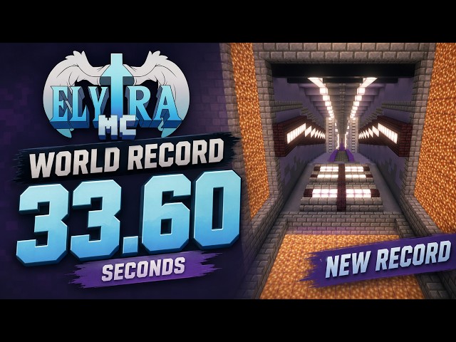 Paranoid Facility Speedrun in 33.60 (World Record)! - ElytraMC Minecraft Elytra Course