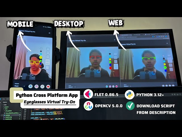 Python Cross Platform AI Virtual Try On : Eyeglasses