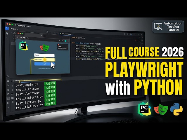 Playwright with Python Full Course 2026 | Automation Testing Tutorial for Beginners to Advanced