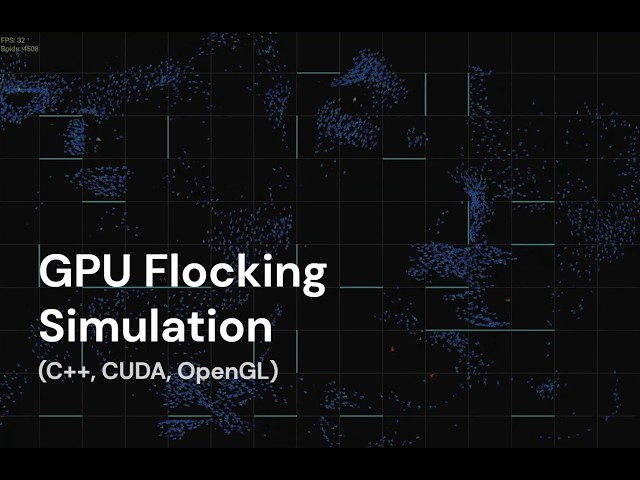 High-Performance GPU Flocking Simulation (C++, CUDA, OpenGL)