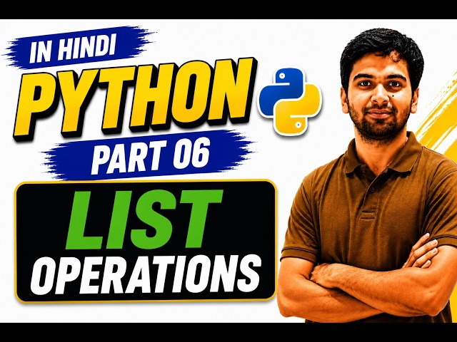 Python for AI Part 06 in Hindi | List Operations | Sorted, Append, Insert, Pop, Remove