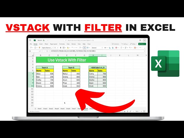 How to Use Vstack with Filter Function In Excel