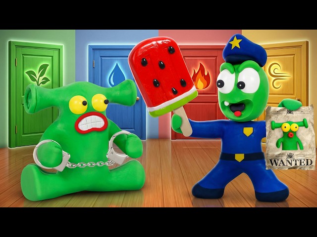 Peapea Police Watermelon Ice Cream Hunting In Mystery Maze - Can He Catch The Alien Thief