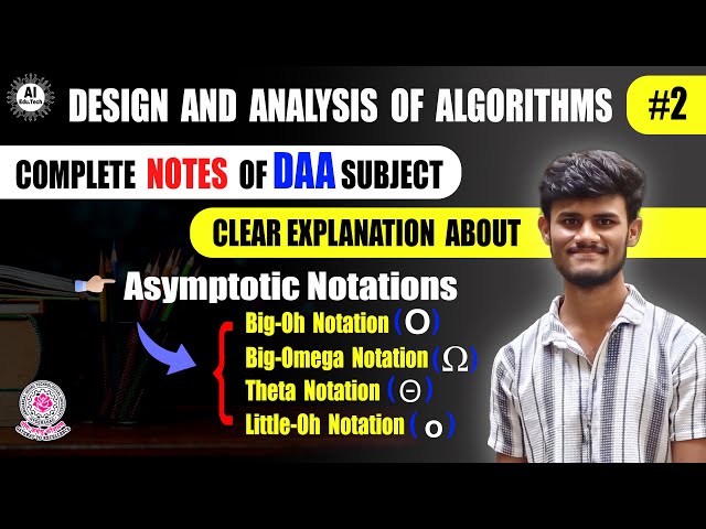 Asymptotic Notations || Big-Oh(O) || Big-Omega(Ω) || Theta(θ) || Little-Oh(o) || DAA || #02 ||B.tech
