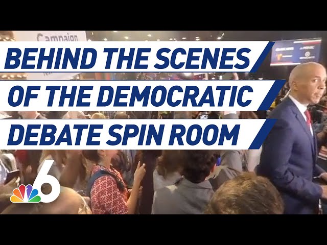 Behind the Scenes of the Democratic Debate Spin Room | NBC 6
