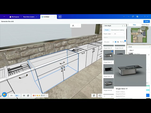 Full Kitchen Design in COOHOM, Step By Step Tutorial, Part 1.