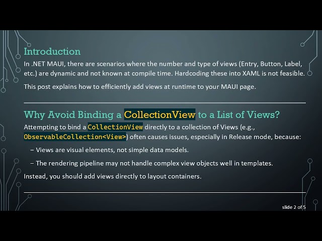 How to Dynamically Add Views in .NET MAUI Pages