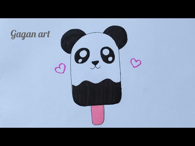 How to Draw a Cute Panda Popsicle 