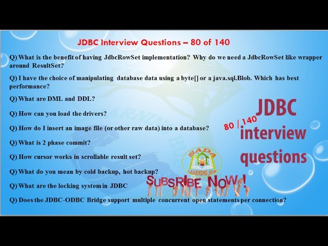 Java Database Connectivity(JDBC) Interview Questions – 80 out of 140